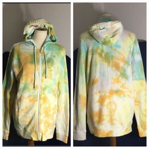 H&M Size Yellow/Green Tie Dye Hoodie Sweater